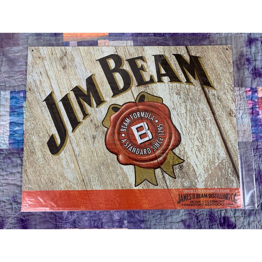 Jim Beam Standard Since 1795 Metal 16x12.5 Sign Wall Decor Bar Man Cave Shop